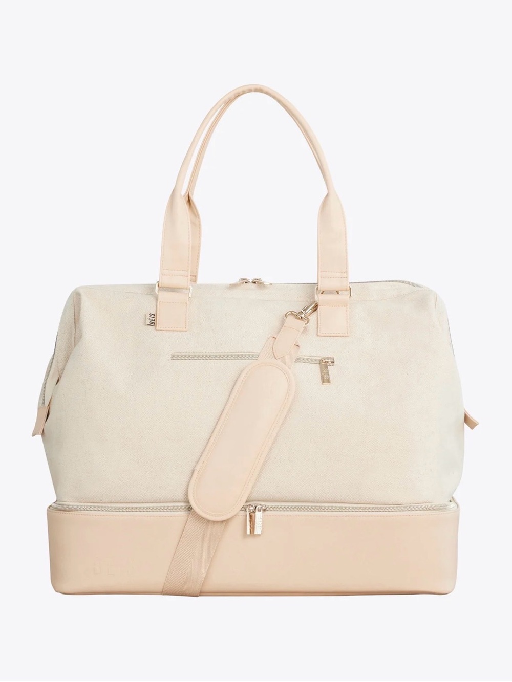 BEIS Cream & Blush Two-Tone Travel Weekender